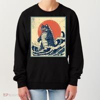 Catzilla Cat Japanese Art Funny Cat Women's Sweatshirt thumb 0