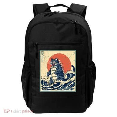 Catzilla Cat Japanese Art Funny Cat Backpack