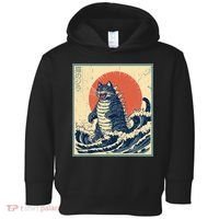 Catzilla Cat Japanese Art Funny Cat Toddler Hoodie thumb 0