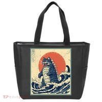 Catzilla Cat Japanese Art Funny Cat Tote Bag thumb 0