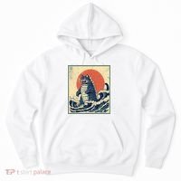 Catzilla Cat Japanese Art Funny Cat Hoodie thumb 0