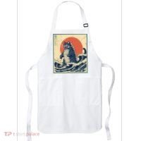 Catzilla Cat Japanese Art Funny Cat Apron thumb 0