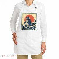 Catzilla Cat Japanese Art Funny Cat Apron thumb 2