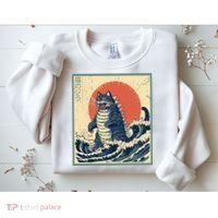 Catzilla Cat Japanese Art Funny Cat Sweatshirt thumb 2