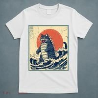 Catzilla Cat Japanese Art Funny Cat T-Shirt thumb 5