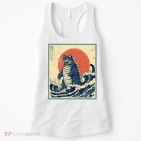 Catzilla Cat Japanese Art Funny Cat Women's Tank Top thumb 0