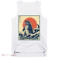 Catzilla Cat Japanese Art Funny Cat Tank Top thumb 0