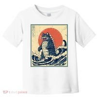 Catzilla Cat Japanese Art Funny Cat Toddler T-Shirt thumb 0