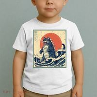Catzilla Cat Japanese Art Funny Cat Toddler T-Shirt thumb 2