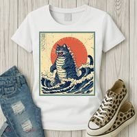 Catzilla Cat Japanese Art Funny Cat Women's T-Shirt thumb 3