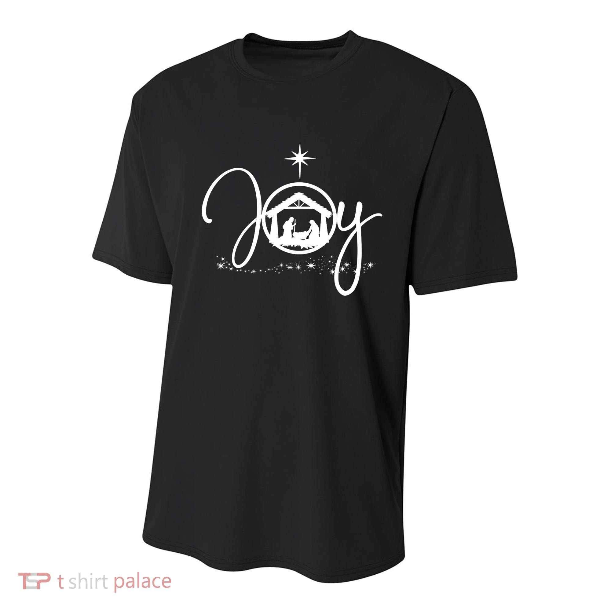 Christian Christmas Joy Jesus Nativity Scene Faith Youth Performance Sprint T-Shirt