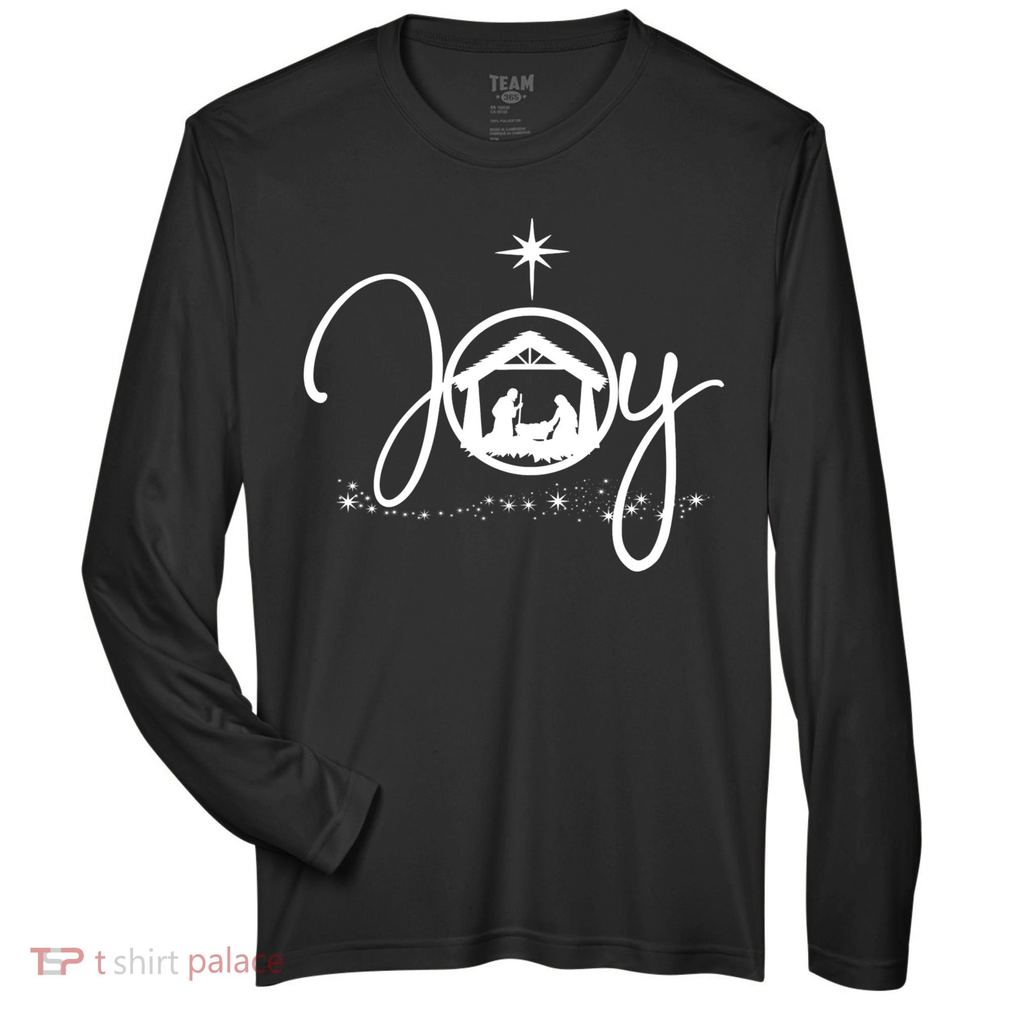 Christian Christmas Joy Jesus Nativity Scene Faith Zone Performance Long-Sleeve T-Shirt
