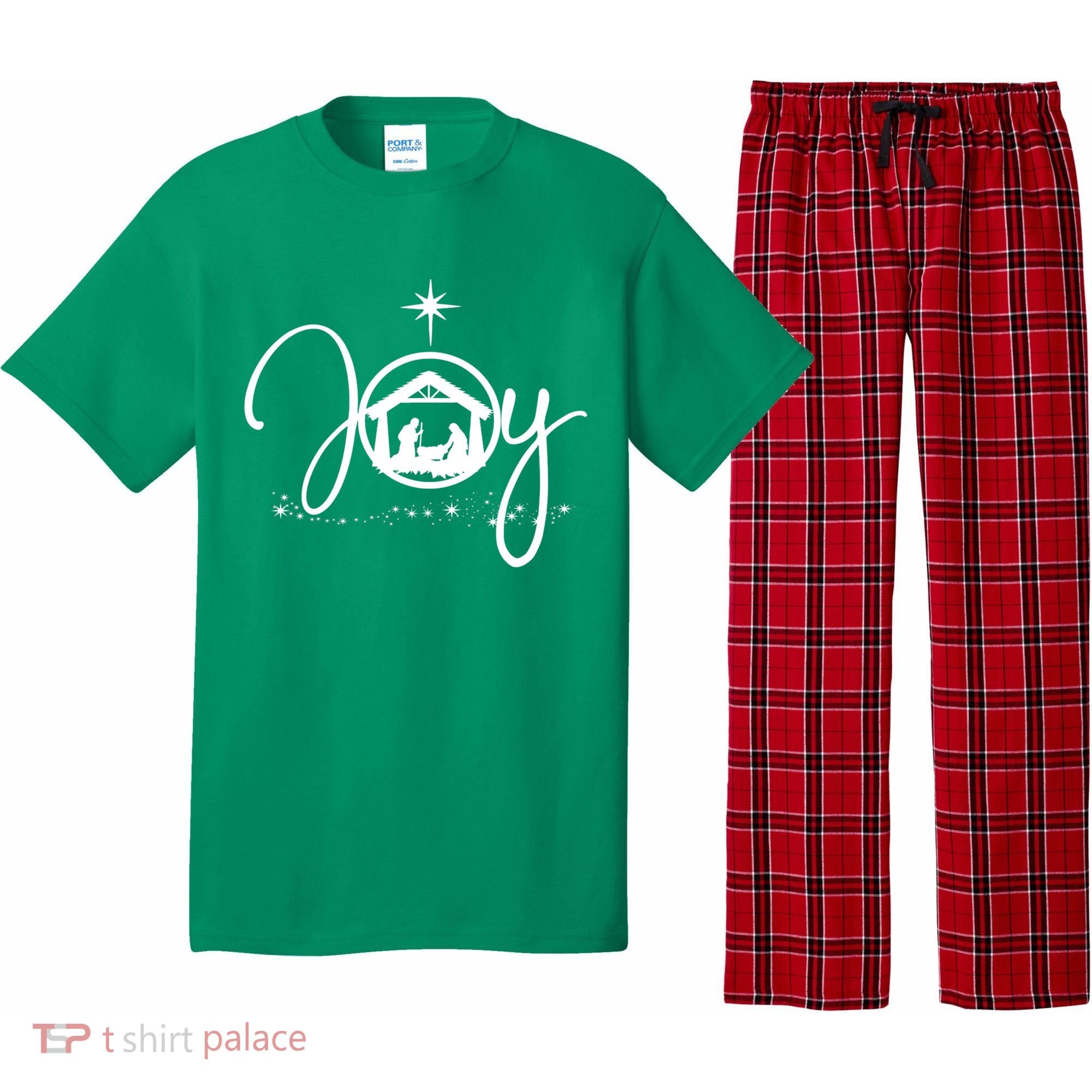 Christian Christmas Joy Jesus Nativity Scene Faith Pajama Set