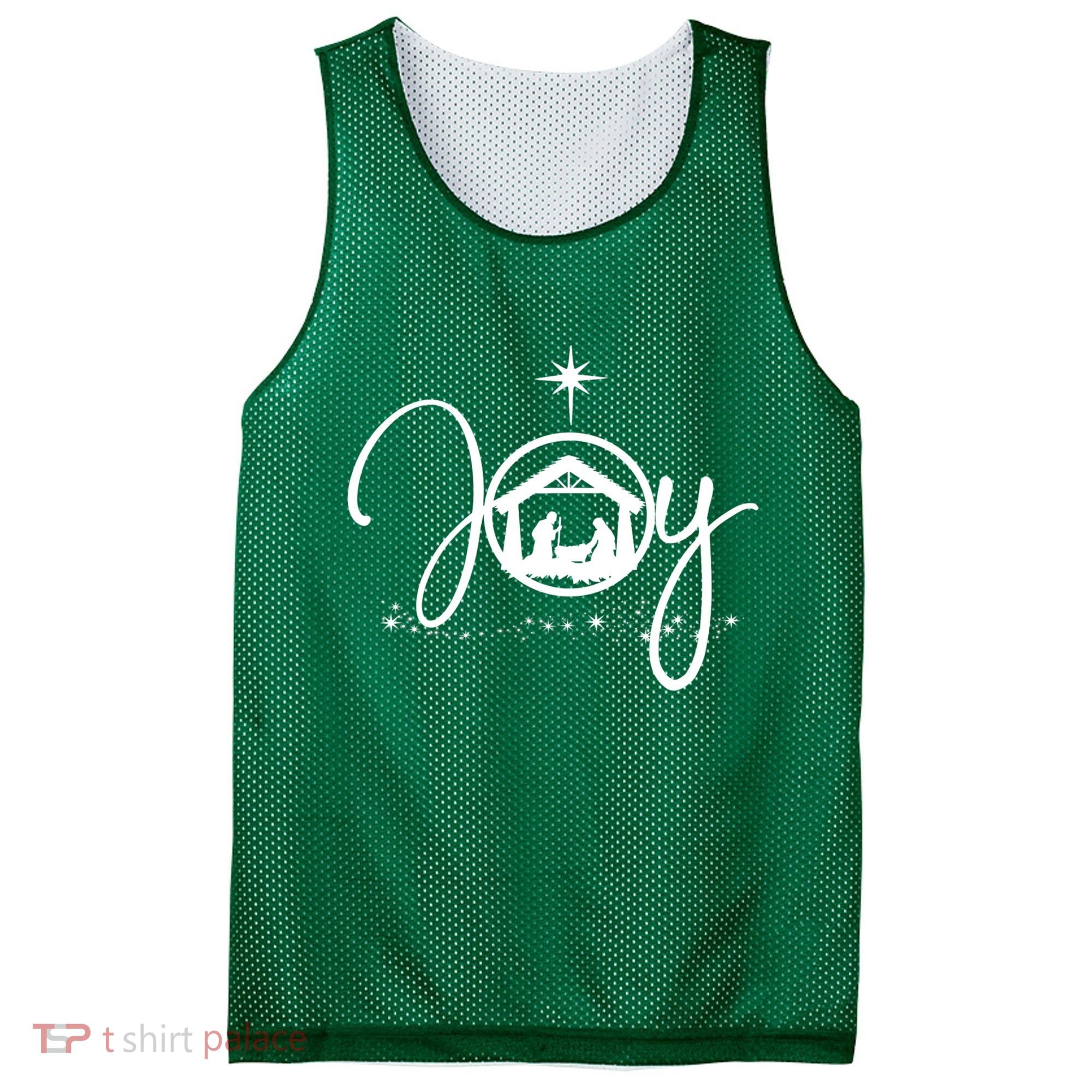Christian Christmas Joy Jesus Nativity Scene Faith Mesh Reversible Basketball Jersey Tank
