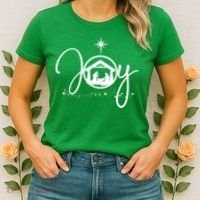 Christian Christmas Joy Jesus Nativity Scene Faith Women's T-Shirt thumb 2