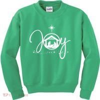 Christian Christmas Joy Jesus Nativity Scene Faith Kids Sweatshirt thumb 0