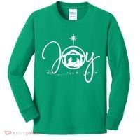 Christian Christmas Joy Jesus Nativity Scene Faith Kids Long Sleeve Shirt thumb 0