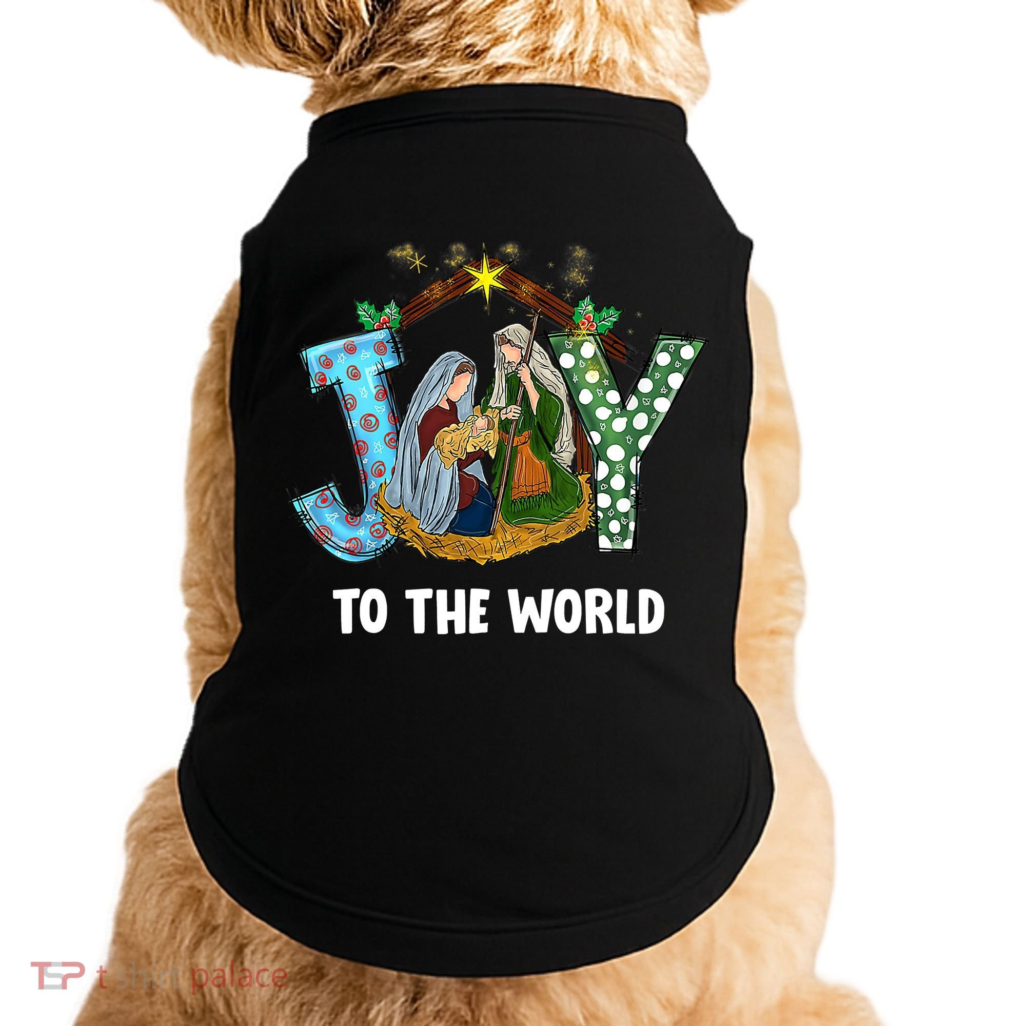 Christian Christmas Joy Jesus Nativity Scene Faith Gift Doggie Tank