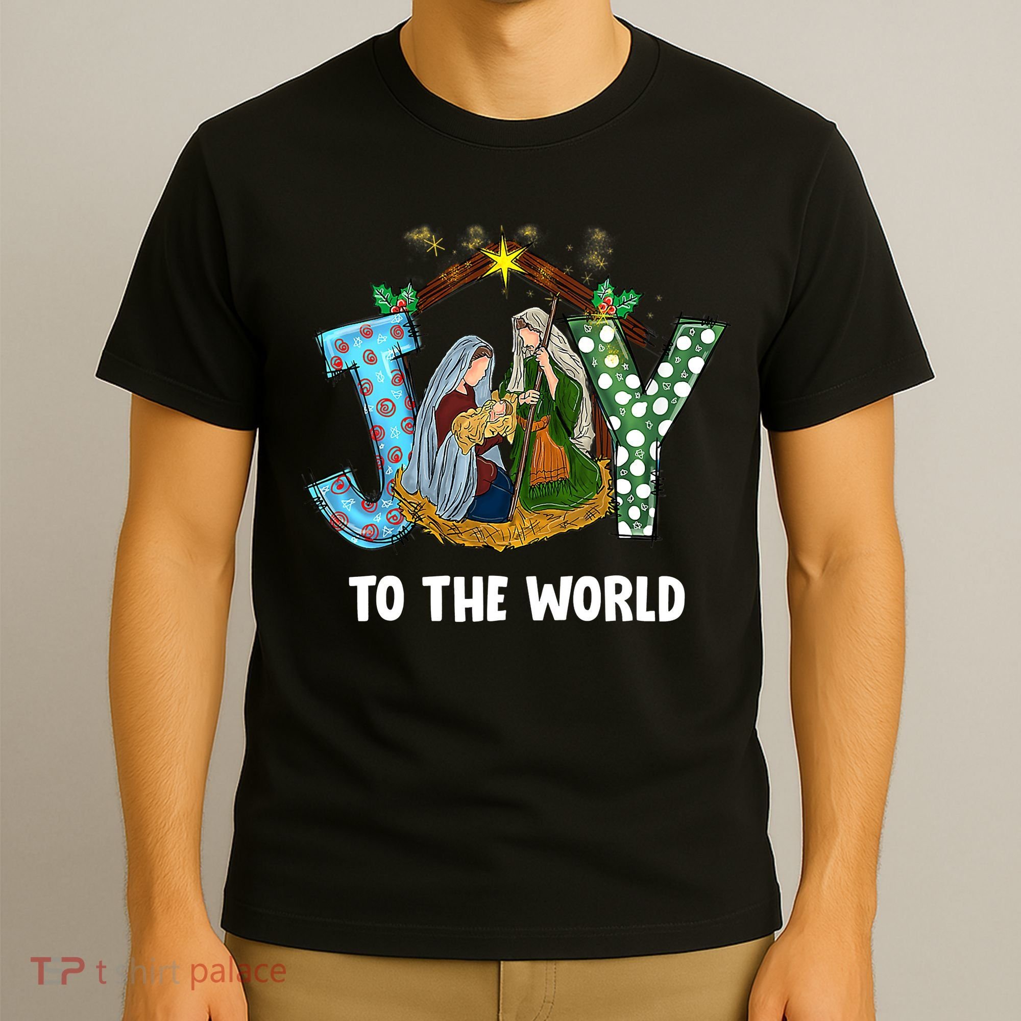 Christian Christmas Joy Jesus Nativity Scene Faith Gift T-Shirt
