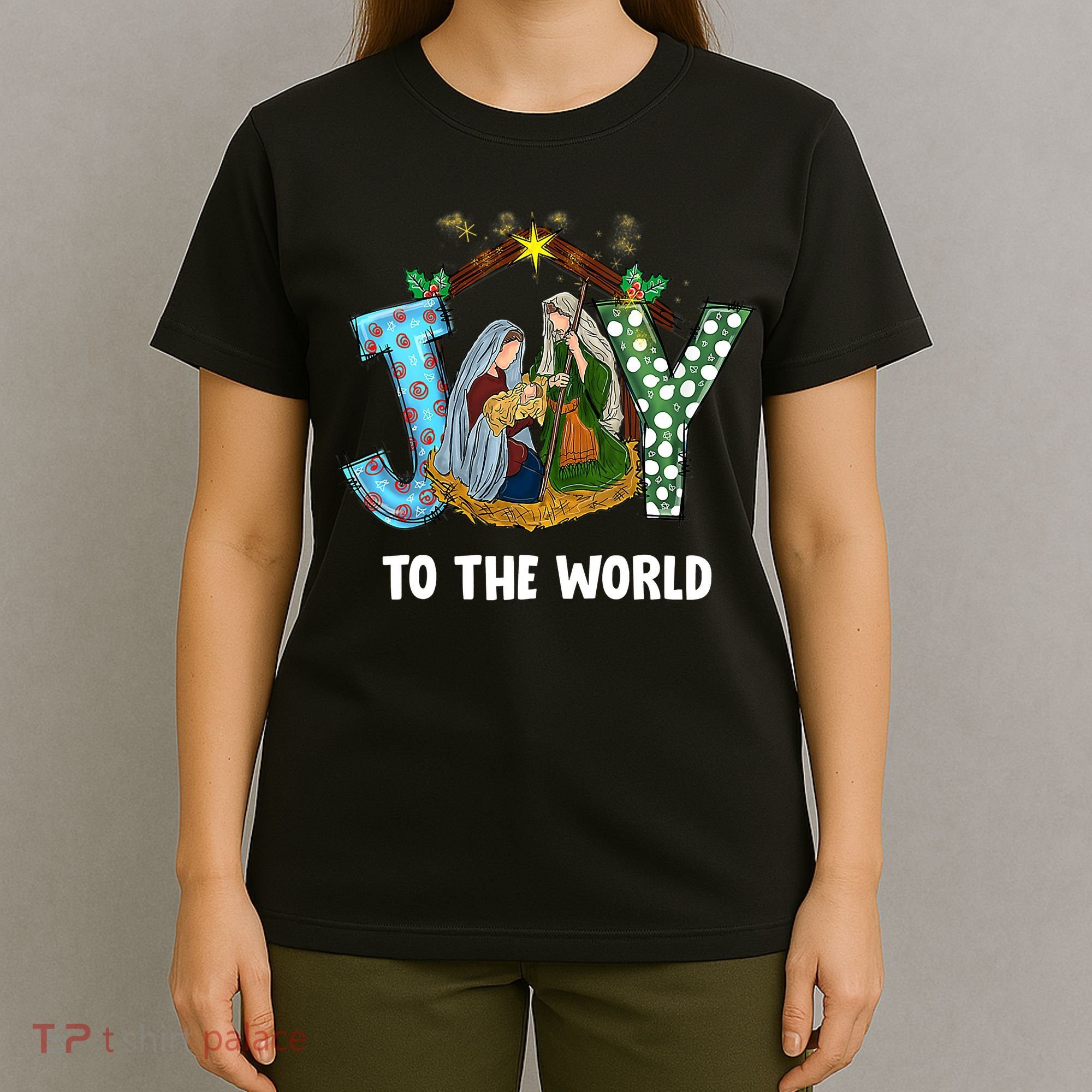 Christian Christmas Joy Jesus Nativity Scene Faith Gift T-Shirt