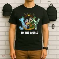 Christian Christmas Joy Jesus Nativity Scene Faith Gift T-Shirt thumb 6
