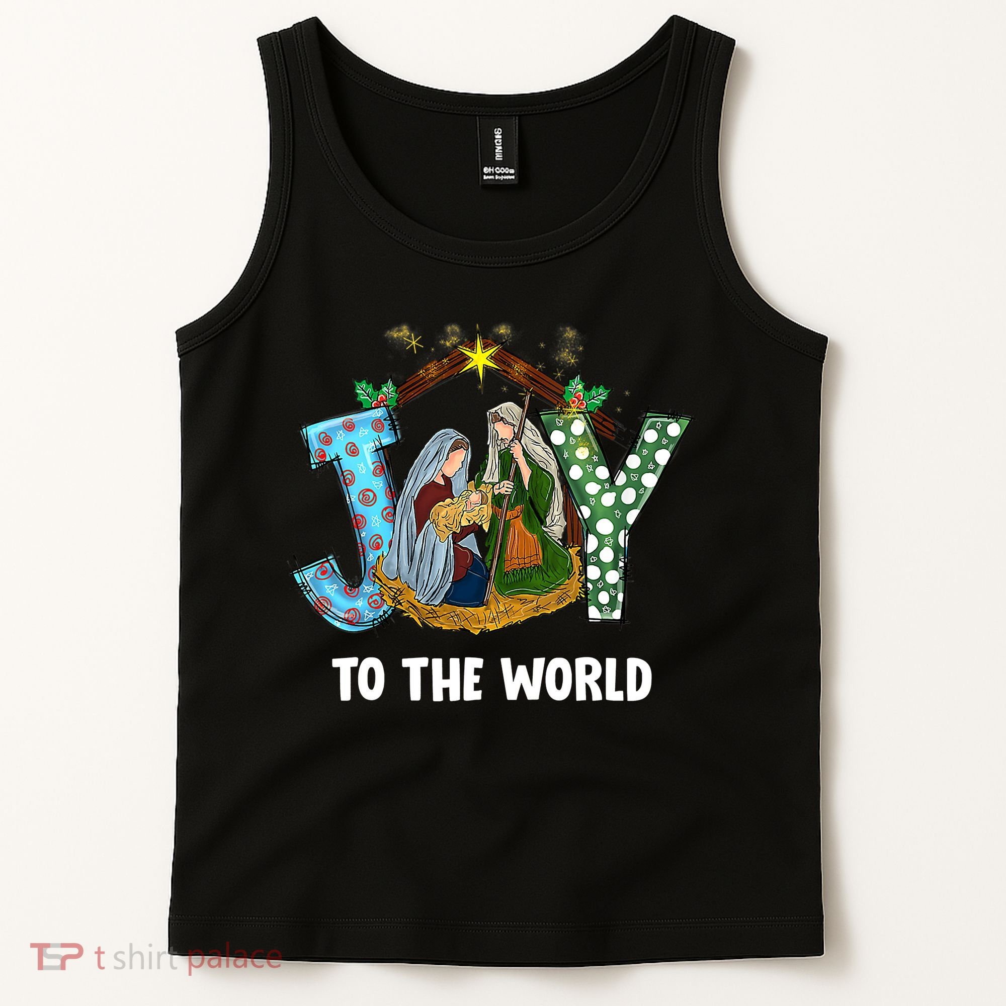 Christian Christmas Joy Jesus Nativity Scene Faith Gift Tank Top
