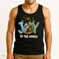Christian Christmas Joy Jesus Nativity Scene Faith Gift Tank Top thumb 3