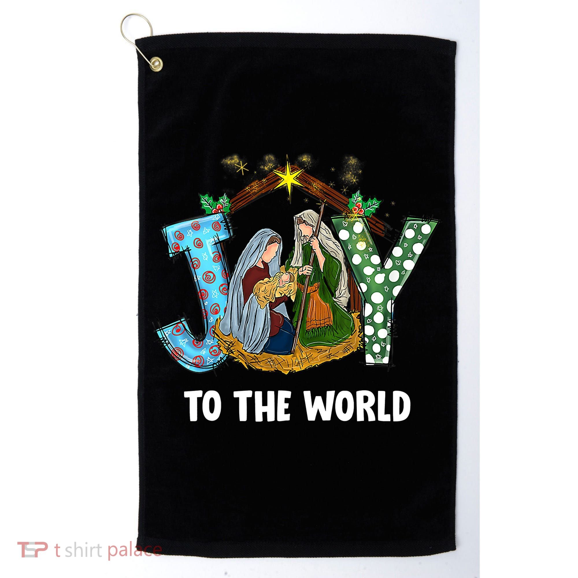 Christian Christmas Joy Jesus Nativity Scene Faith Gift Golf Towel