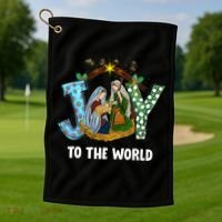 Christian Christmas Joy Jesus Nativity Scene Faith Gift Golf Towel thumb 1