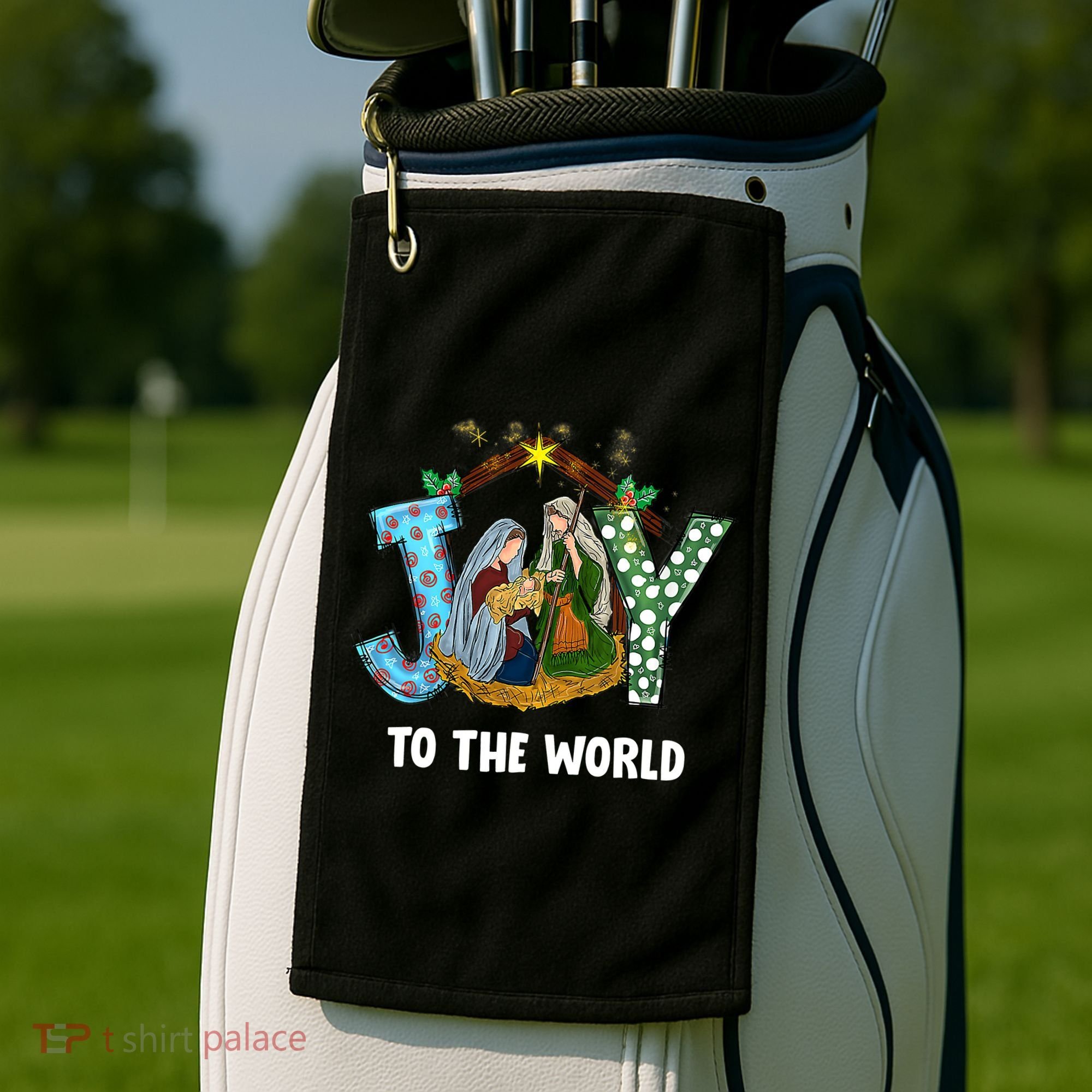 Christian Christmas Joy Jesus Nativity Scene Faith Gift Golf Towel