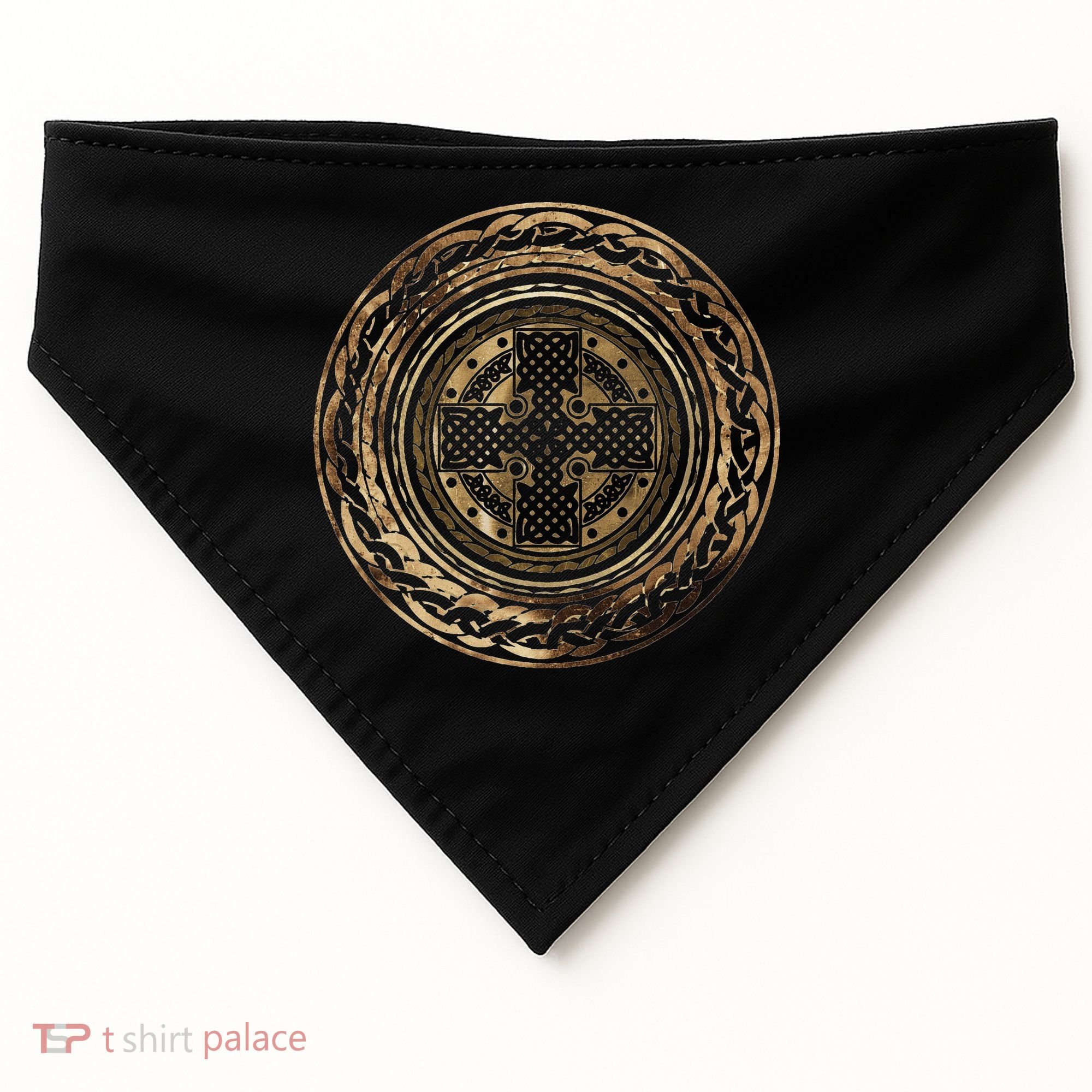 Celtic Cross Knot Irish Scottish Shield Warrior Graphic USA-Made Doggie Bandana