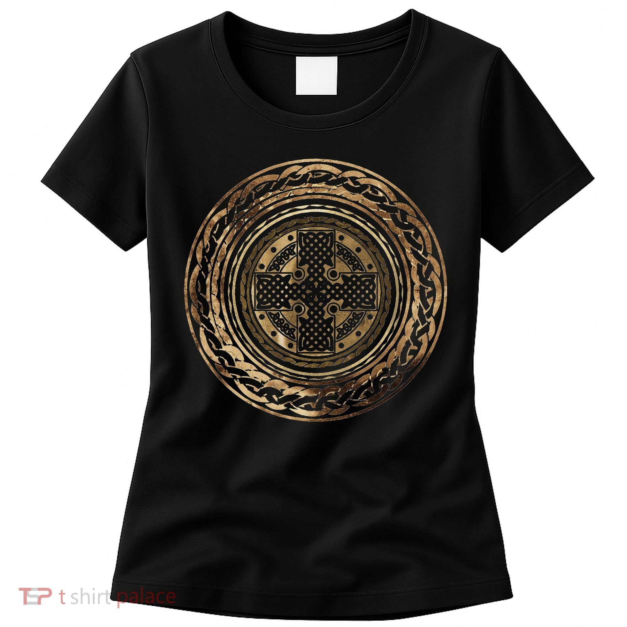 Celtic Cross Knot Irish Scottish Shield Warrior Graphic Women's T-Shirt