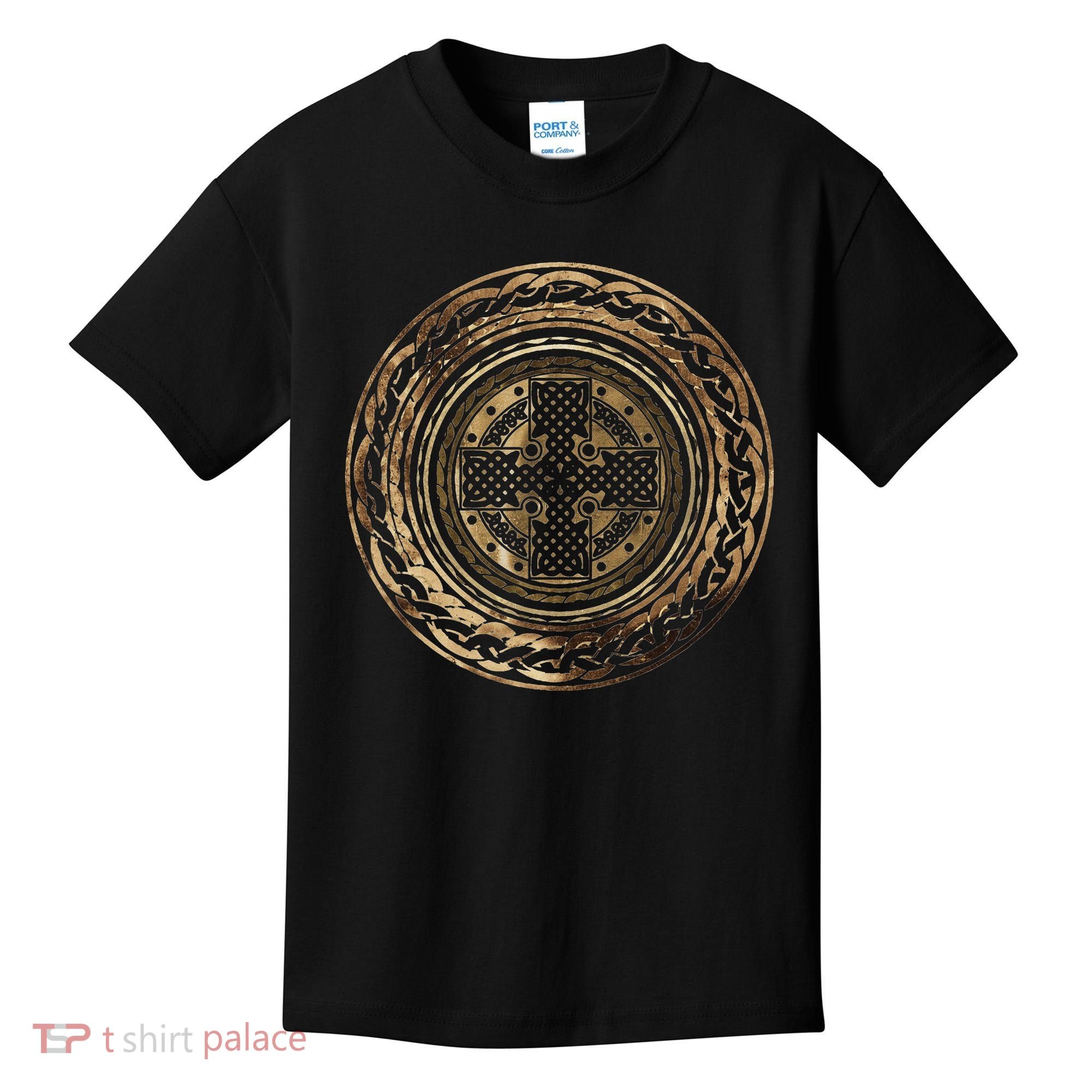 Celtic Cross Knot Irish Scottish Shield Warrior Graphic Kids T-Shirt