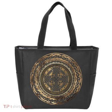 Celtic Cross Knot Irish Scottish Shield Warrior Graphic Tote Bag
