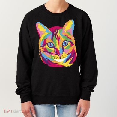 Colorful Cute Kitten Face Women's Sweatshirt