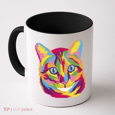 Colorful Cute Kitten Face Coffee Mug