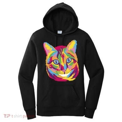 Colorful Cute Kitten Face Women's Hoodie
