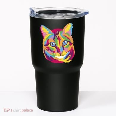 Colorful Cute Kitten Face Tumbler