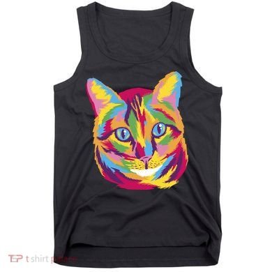 Colorful Cute Kitten Face Tank Top