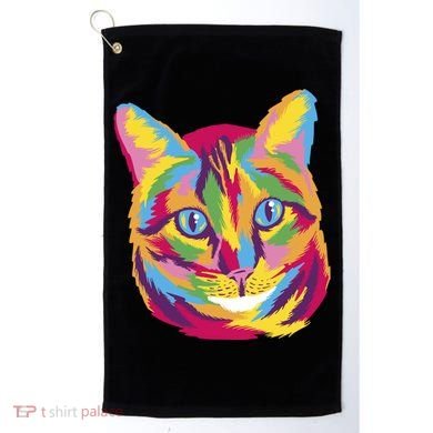 Colorful Cute Kitten Face Golf Towel