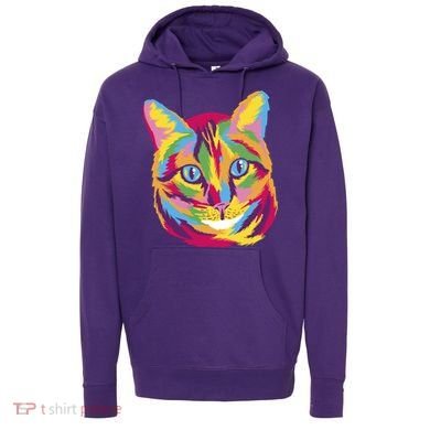 Colorful Cute Kitten Face Hoodie