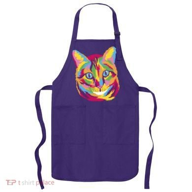 Colorful Cute Kitten Face Apron