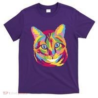 Colorful Cute Kitten Face T-Shirt thumb 0
