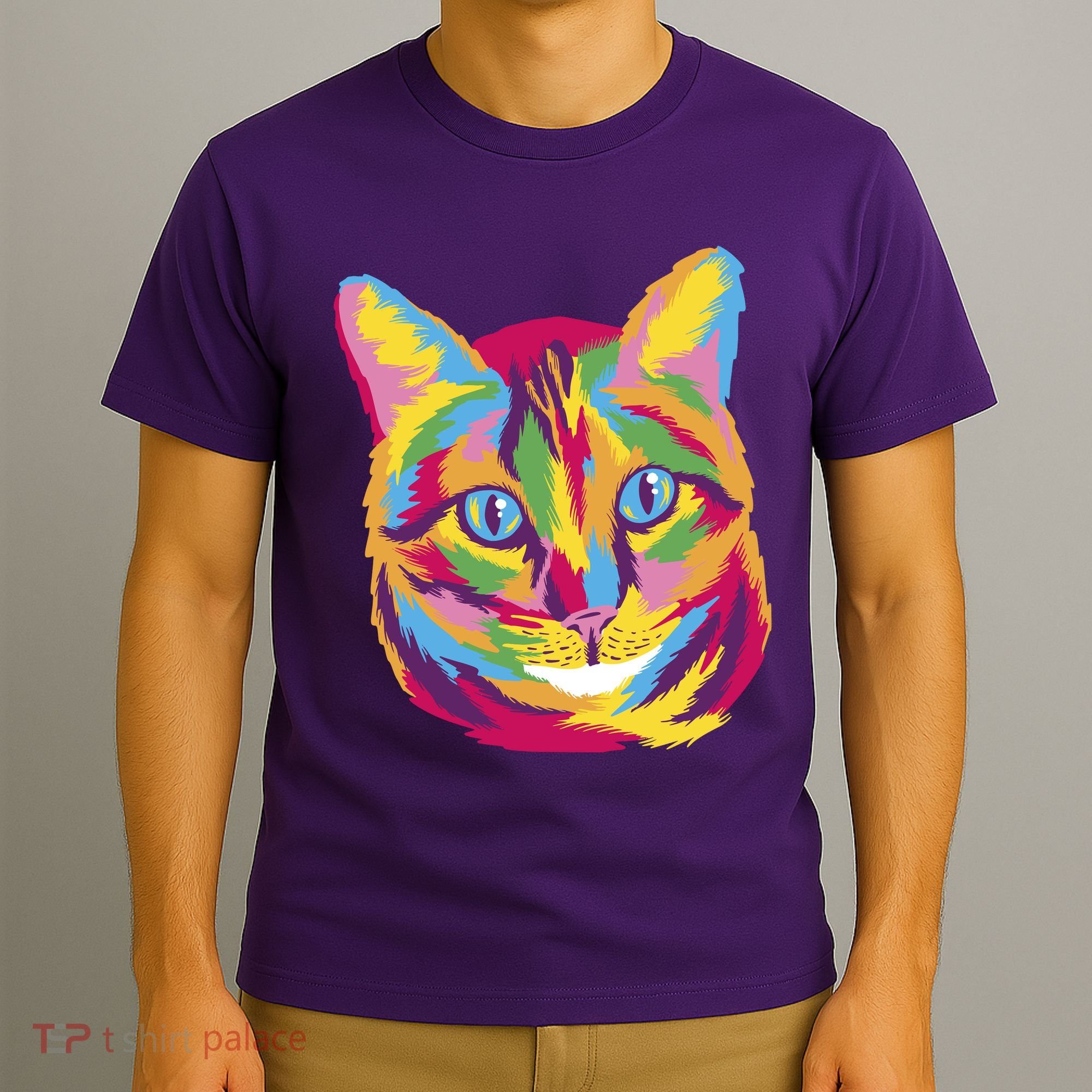 Colorful Cute Kitten Face T-Shirt