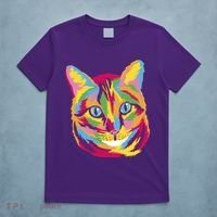 Colorful Cute Kitten Face T-Shirt thumb 5
