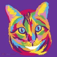 Colorful Cute Kitten Face T-Shirt thumb 7