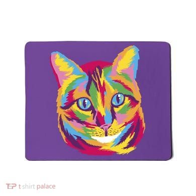 Colorful Cute Kitten Face Mousepad