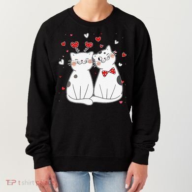 Cute Cats Kittens & Hearts Valentines Day Gift Women's Sweatshirt