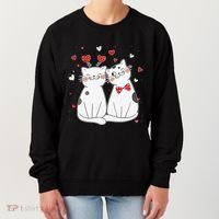 Cute Cats Kittens & Hearts Valentines Day Gift Women's Sweatshirt thumb 0