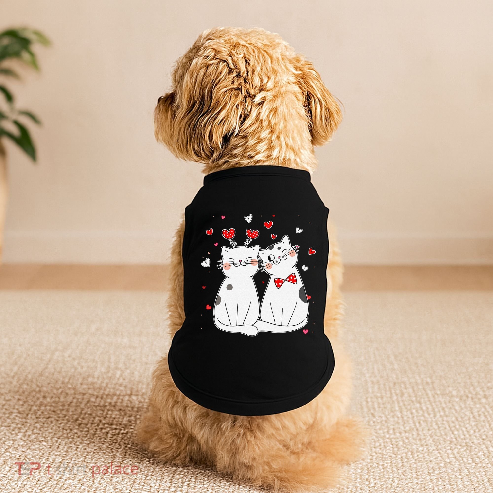 Cute Cats Kittens & Hearts Valentines Day Gift Doggie Tank